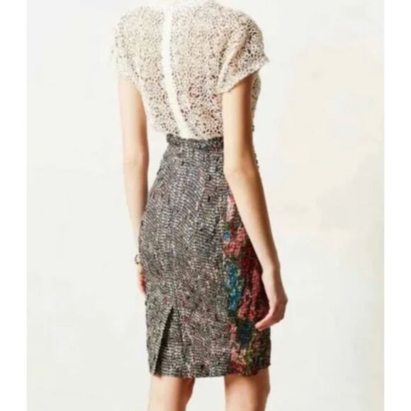 Anthropologie Beguile Byron Lars Lace Study SS Multicolor Print Midi Dress SZ 6 - Picture 15 of 16